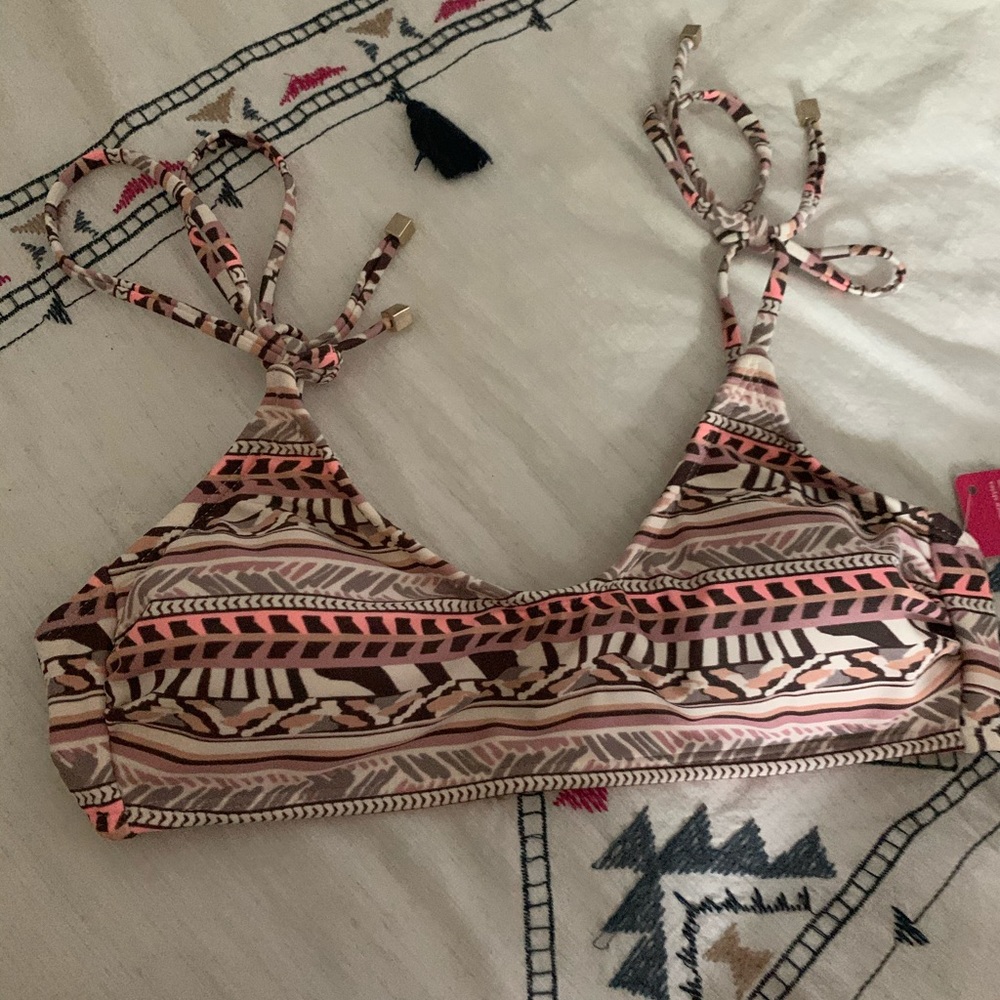 pink tribal print bikini top from Target
